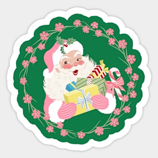 Pink Santa Sticker